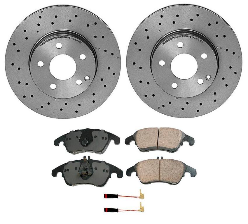 Mercedes Disc Brake Pad and Rotor Kit - Front (295mm) (Ceramic) (EURO) 2044213612 - Akebono Euro Ultra-Premium 4115209KIT